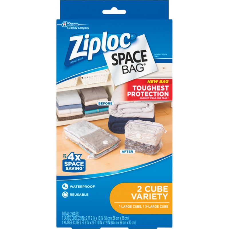 Ziploc Space Bag Vacuum Seal Cube Combo Storage Bag Clear
