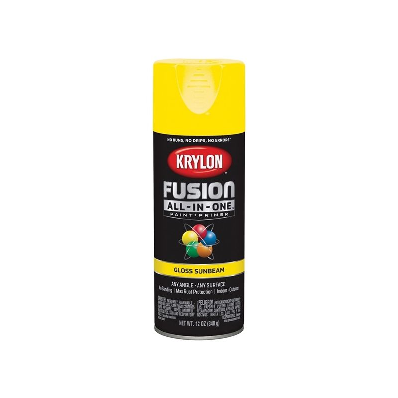 Krylon K02725007 Spray Paint, Gloss, Sunbeam, 12 oz, Can Sunbeam