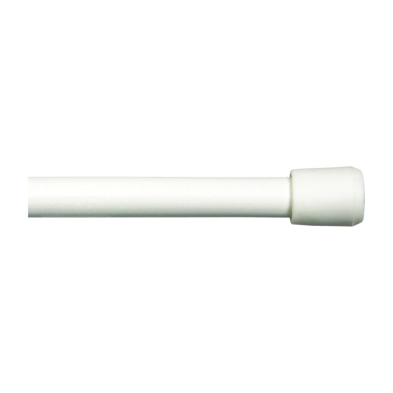 Kenney KN630/1 Spring Tension Rod, 7/16 in Dia, 18 to 28 in L, Metal, White White