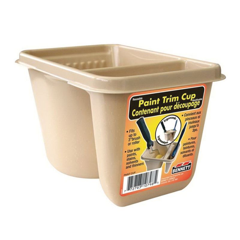 Buy BENNETT PAINT CUP Paint Trim Cup with Brush Holder, 500 mL Capacity,  Plastic 500 ML