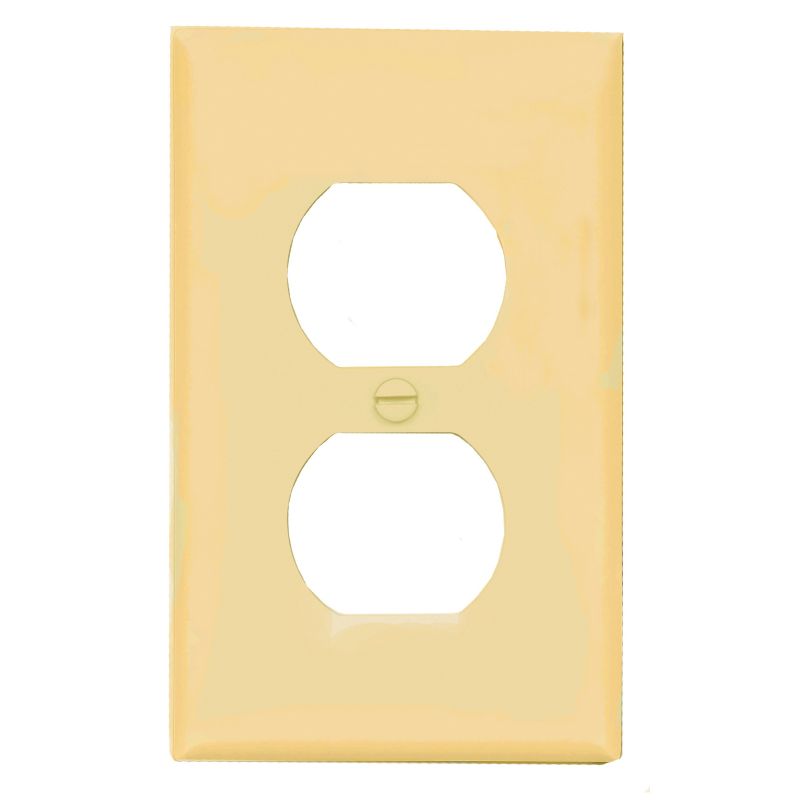 Eaton Wiring Devices BP5132V Wallplate, 4-1/2 in L, 2-3/4 in W, 1 -Gang, Nylon, Ivory, High-Gloss, Flush Mounting Ivory