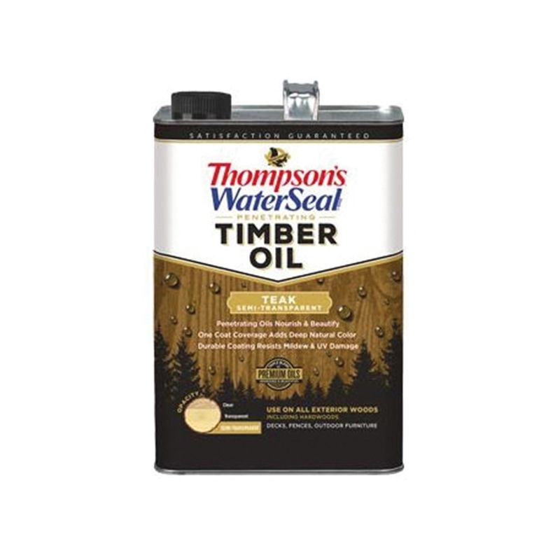 Thompson&#039;s WaterSeal TH.048831-16 Penetrating Timber Oil, Teak, Liquid, 1 gal, Can Teak