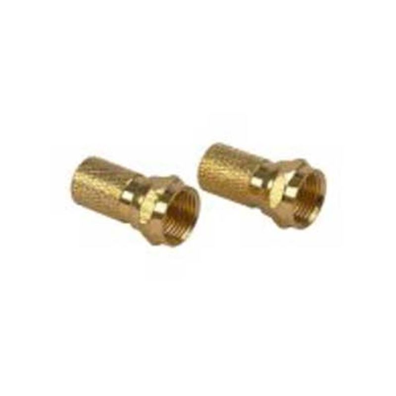 Voxx CVH59R Twist On Connector, F Connector, Gold, Brass Housing Material