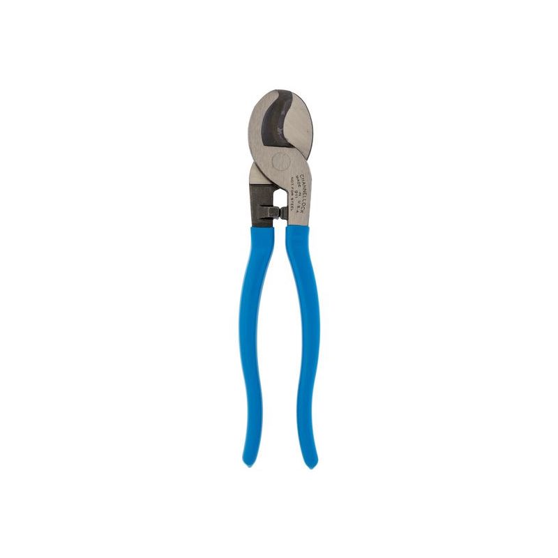 CHANNELLOCK 911 Cable Cutter, 9-1/2 in OAL, HCS Jaw, Comfort-Grip Handle, Blue Handle