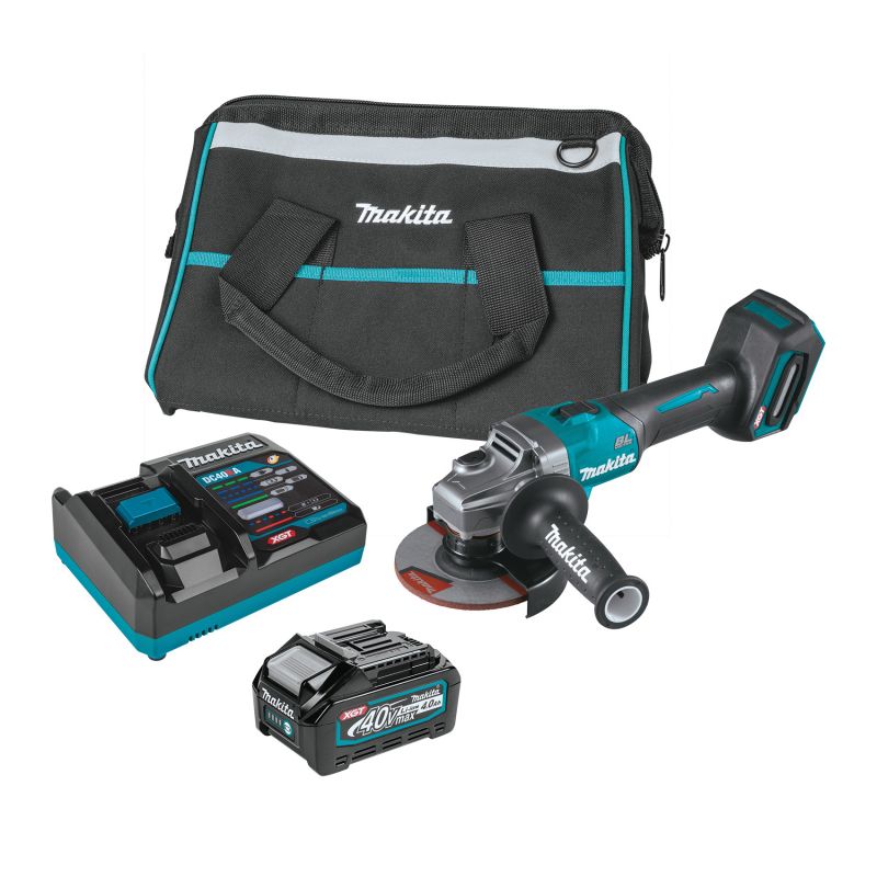 Makita XGT GAG01M1 Angle Grinder Kit, Battery Included, 40 V, 4 Ah, 5/8-11 Spindle, 5 in Dia Wheel, 8500 rpm Speed