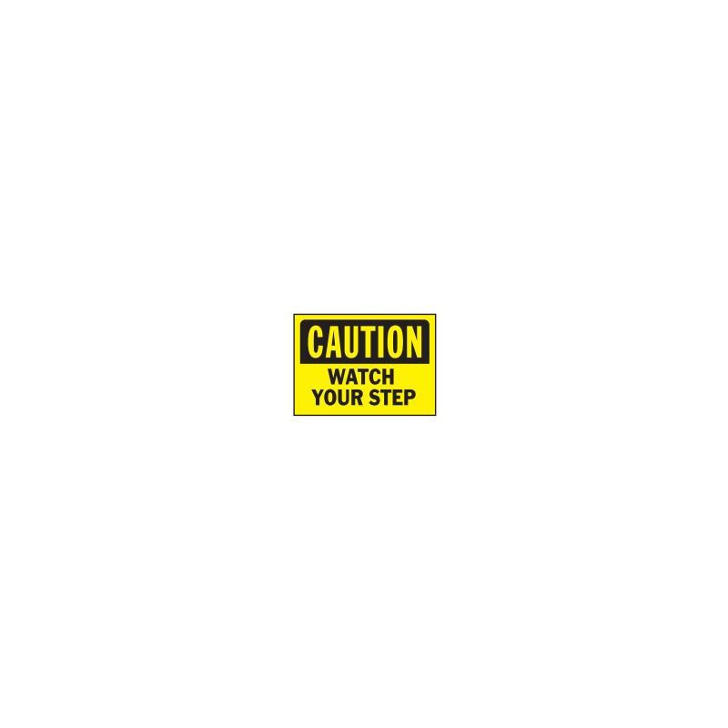 Hy-Ko 567 Caution Sign, Rectangular, WATCH YOUR STEP, Black Legend, Yellow Background, Polyethylene