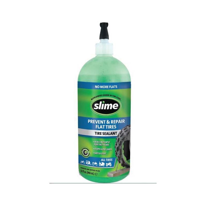Slime 10009 Tire Sealant, 946 mL Squeeze Bottle, Liquid, Characteristic Green