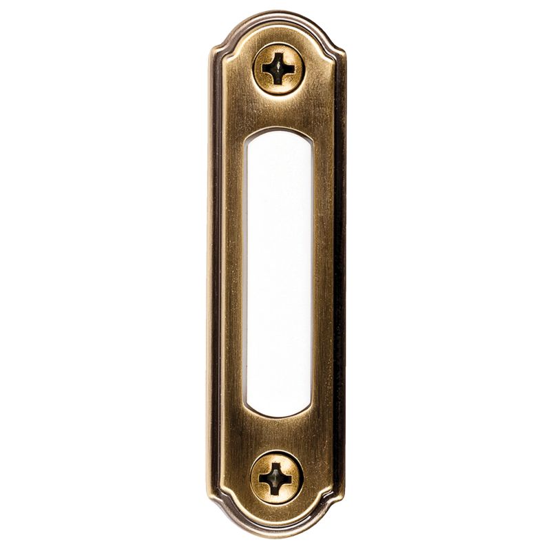 Heath Zenith SL-550-00 Doorbell Pushbutton, Round, Wired, Metal, Unlighted