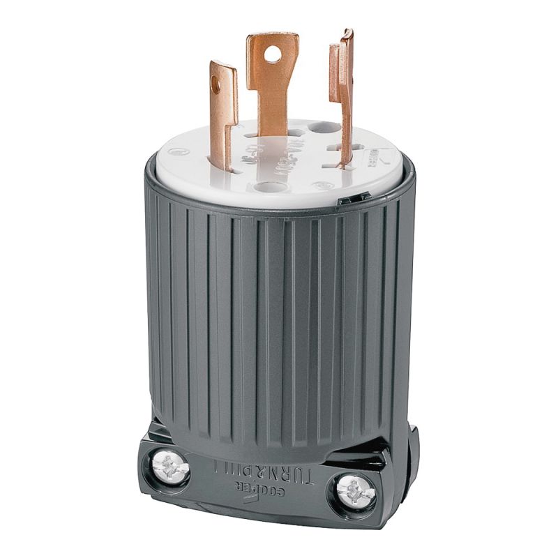 Eaton Wiring Devices L630P Twist Lock Plug, 2 -Pole, 30 A, 250 V, NEMA: NEMA L6-30, Black/White Black/White
