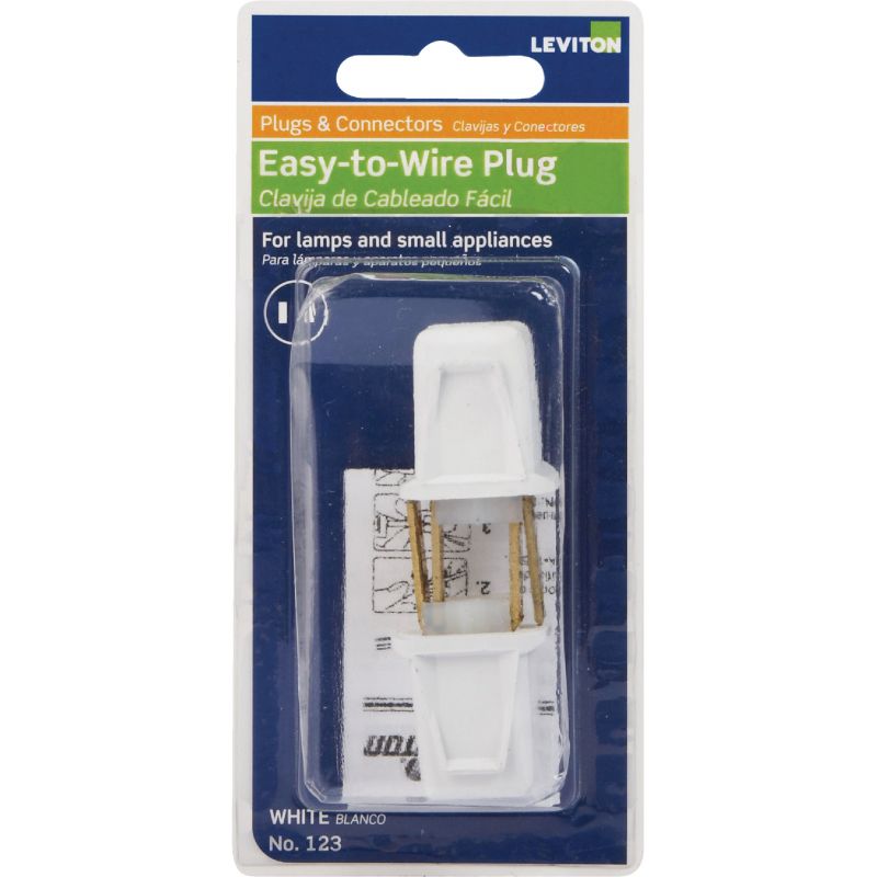 Leviton Non-Grounding Cord Plug White, 10A