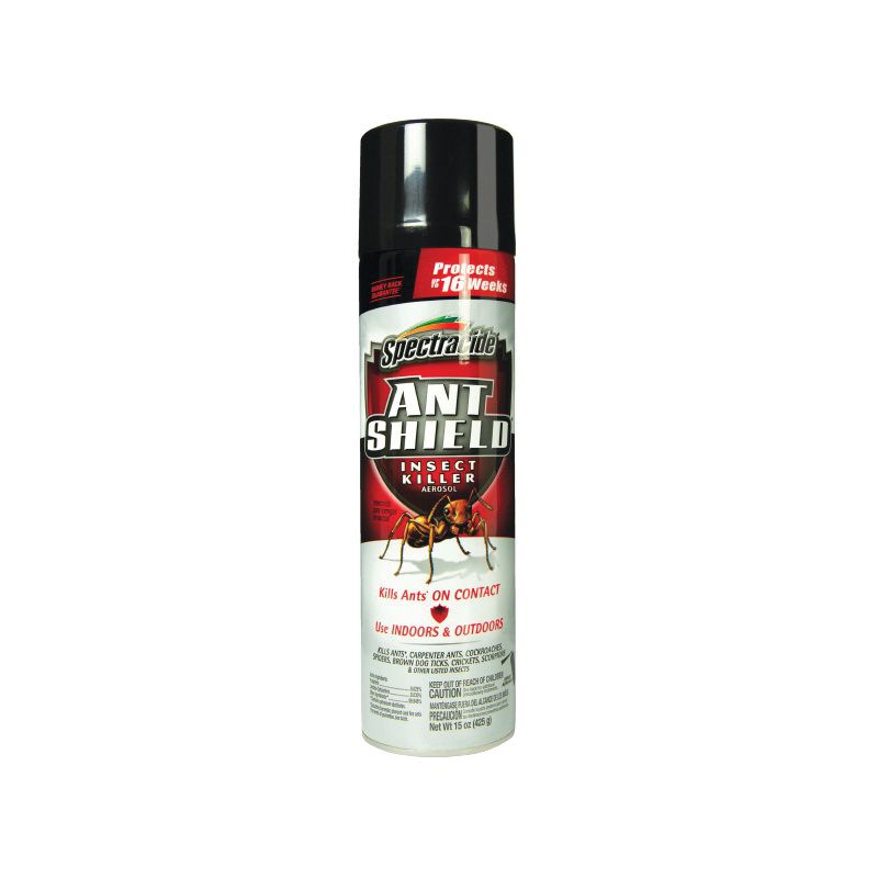 Spectracide Ant Shield HG-51200 Ant Killer, Pressurized Liquid, Aliphatic Solvent, 15 oz Aerosol Can Off-White