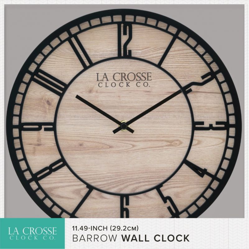 La Crosse Clock Co. Barrow Wall Clock