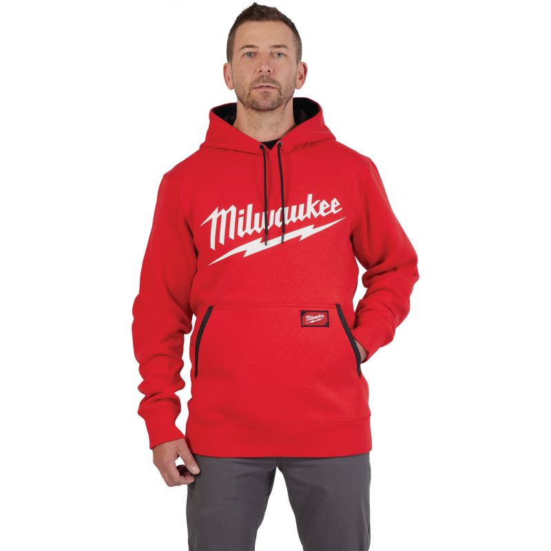 Milwaukee Midweight Hoodie Sweatshirt 2XL, Red, Hooded Pullover