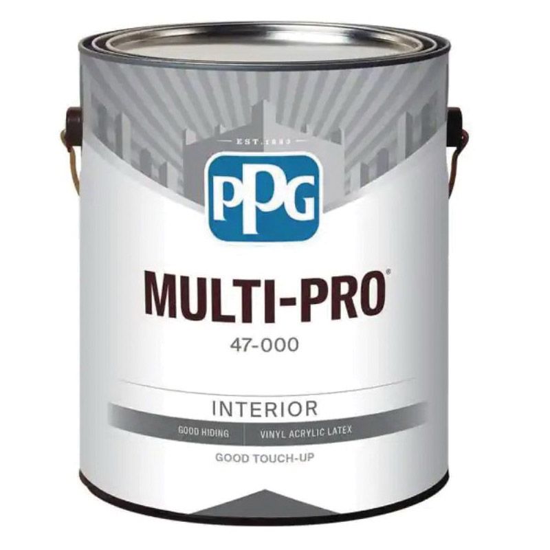 PPG MULTI-PRO 47-3110/05 Interior Paint, Eggshell Sheen, White, 5 gal, 400 sq-ft/gal Coverage Area White