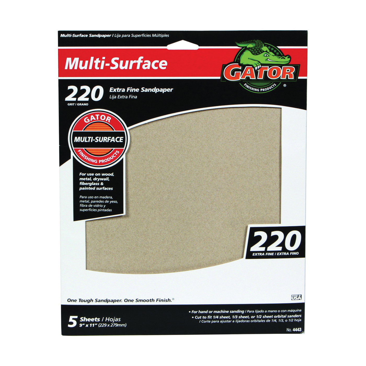 Gator Multi-Surface 9 In. x 11 In. 100 Grit Medium Sandpaper (25