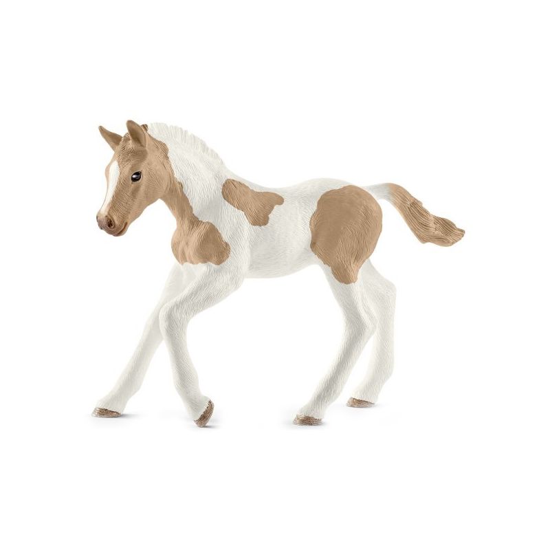 Schleich-S Horse Club Series 13886 Toy, 5 to 12 years, M, Paint Horse Foal, Plastic M, Tan/White