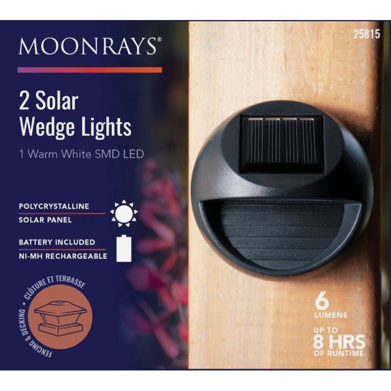 Moonrays 6 Lm. LED Solar Wedge Light Black