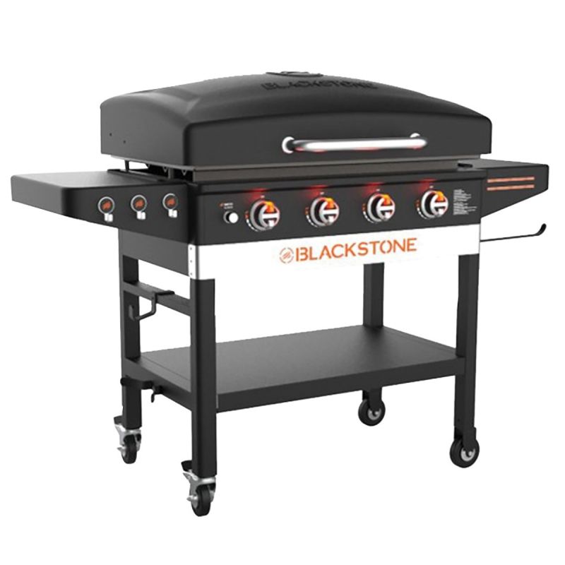Blackstone 1899 Outdoor Griddle, 60,000 Btu, Liquid Propane, 4-Burner, 720 sq-in Primary Cooking Surface, Gray Gray