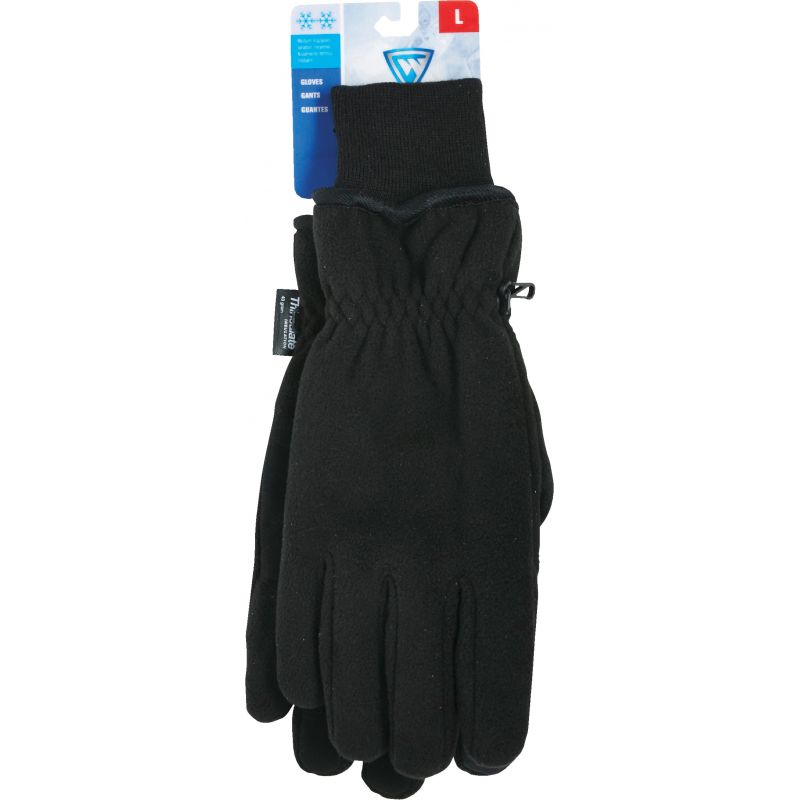 West Chester Polyester Winter Work Glove L, Black