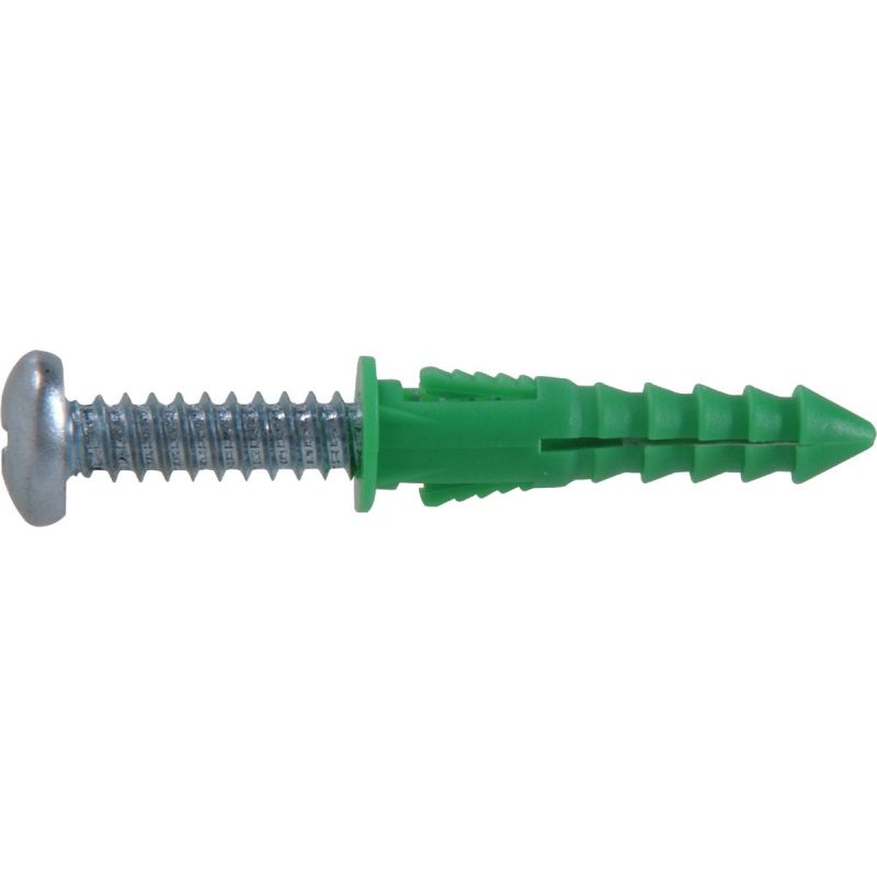 Hillman PHP SMS Ribbed Plastic Anchor #12 - #14 - #16 Thread, Green