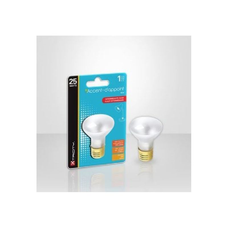 Xtricity 1-63077 Incandescent Bulb, 25 W, R14 Lamp, Intermediate Lamp Base, 170 Lumens, 2700 K Color Temp