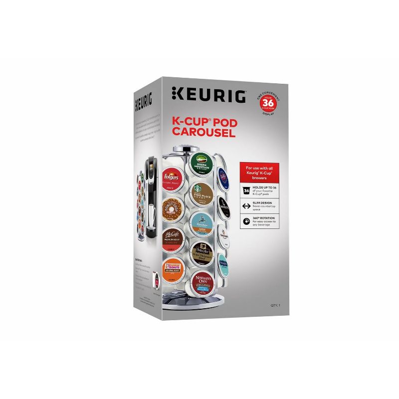 KEURIG K-Cup 121609 Pod Carousel, Metal Shelf, Silver, Chrome Silver