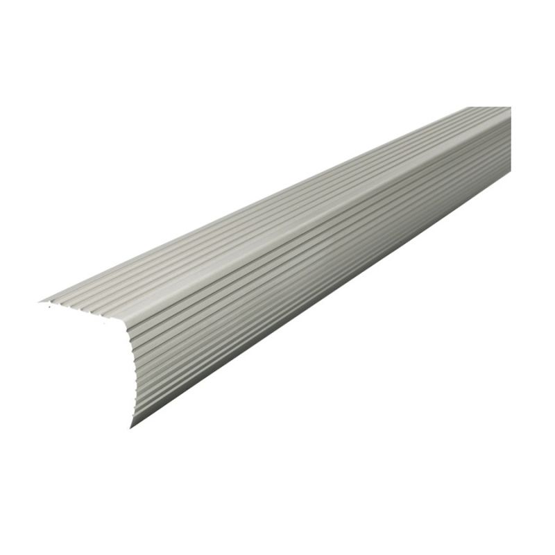 M-D 43376 Fluted Stair Edging, 72 in L, Aluminum, Silver, Satin Silver