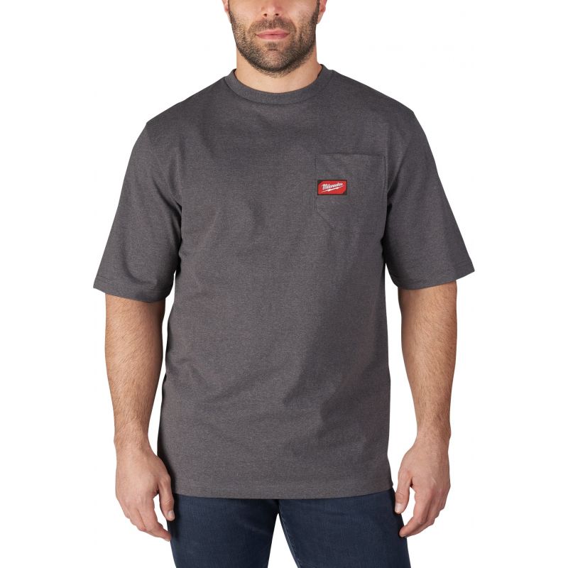 Milwaukee Heavy-Duty Pocket T-Shirt XL, Gray