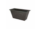 Landscapers Select PT-S049 Planter, 8.75 in H, 19 in W, 8 in D, Rectangle, Resin, Black, Metallic 0.328 Cu-ft, Black