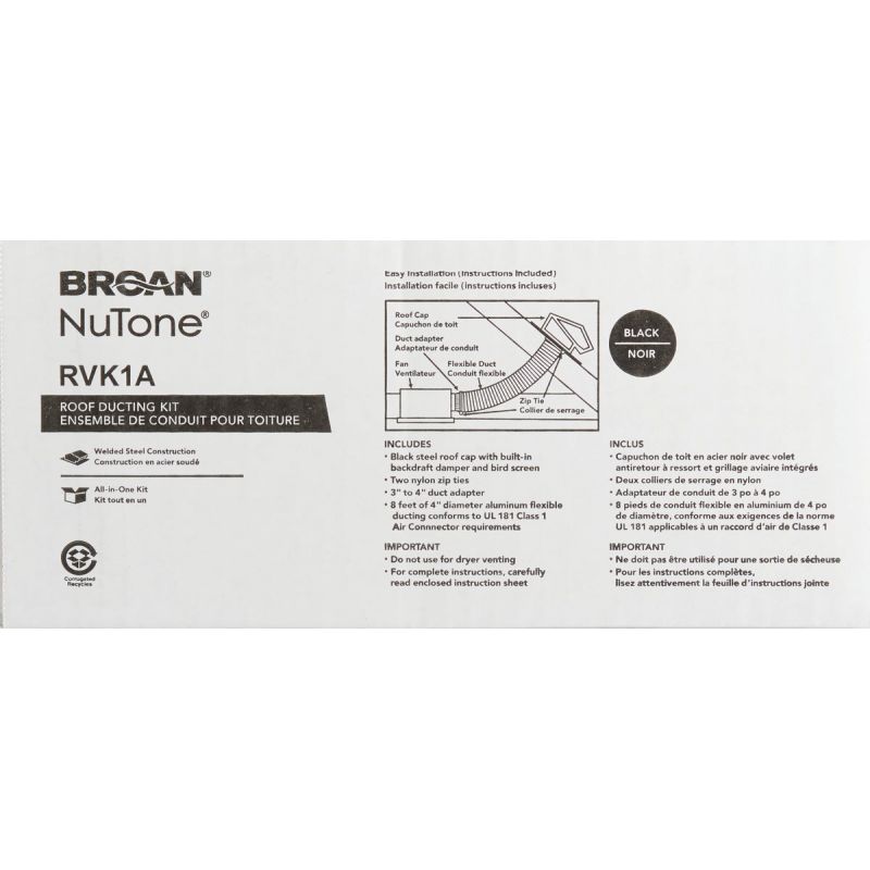 Broan-Nutone Exhaust Fan Roof Vent Kit