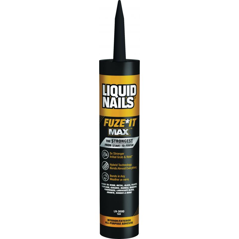Liquid Nails Fuze-It Max All Surface Construction Adhesive Tan, 9 Oz.