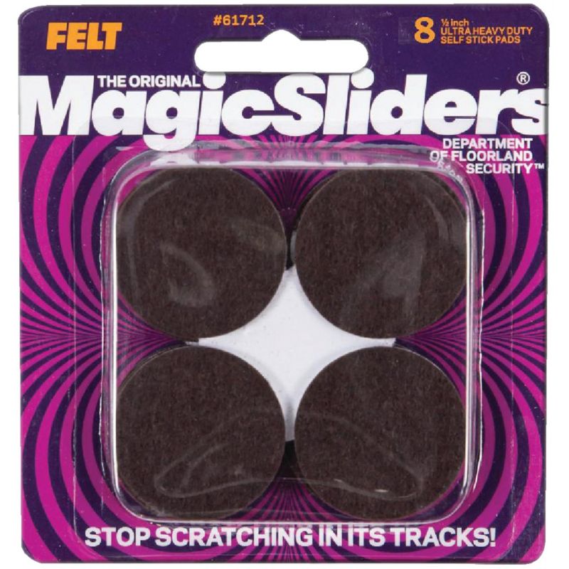 Magic Sliders Self Adhesive Felt Furniture Pad 1-1/2 In., Brown