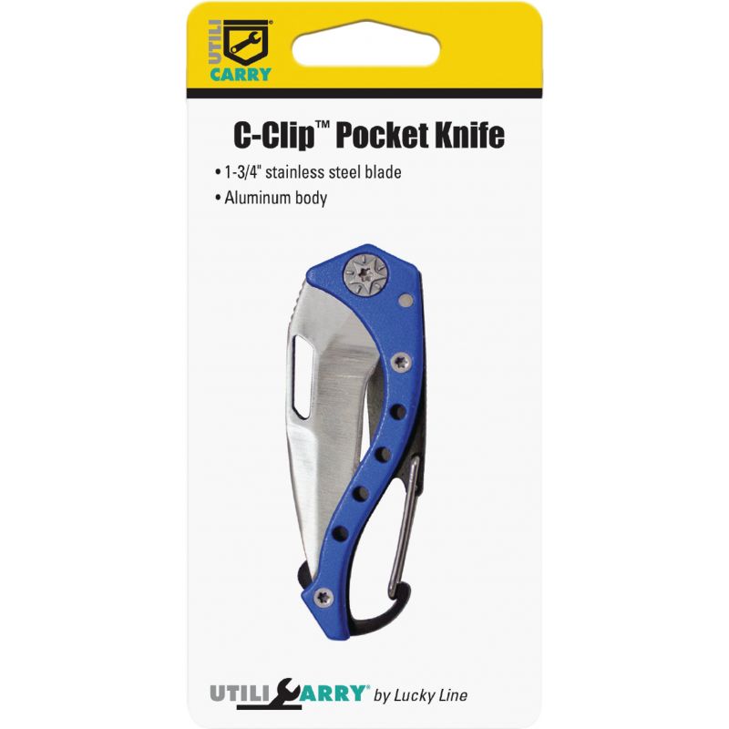 Lucky Line Utilicarry C-Clip Pocket Knife Black Or Blue, 1-3/4 In.