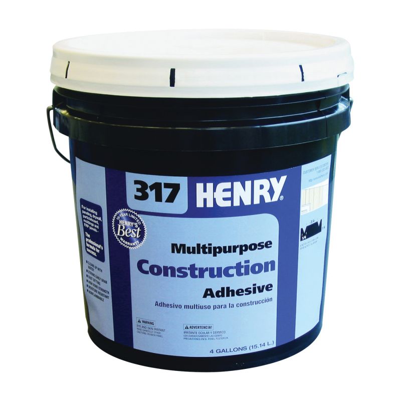 Henry 12039 Construction Adhesive, Off-White, 4 gal, Pail Off-White