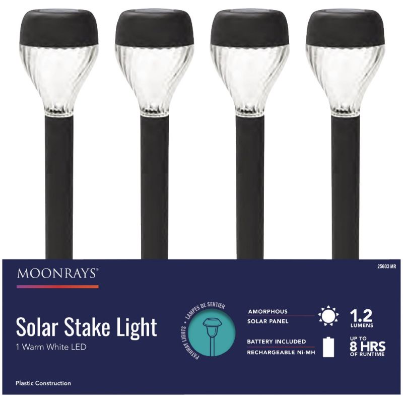 Moonrays Swirl Lens Solar Path Light Black (Pack of 24)