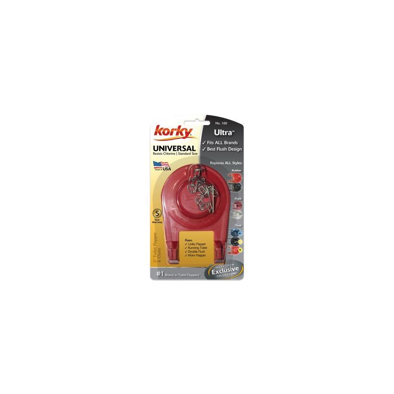 Korky 100FR Toilet Flapper, Rubber, Red Red