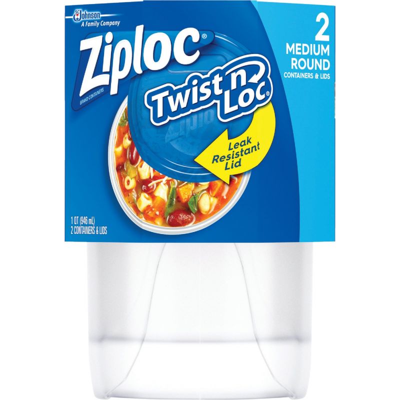 Ziploc Twist &#039;n Loc Round Food Storage Container 1 Qt.