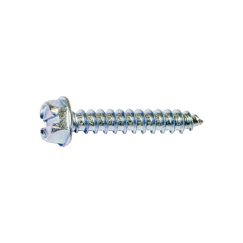 MIDWEST FASTENER 02926 Screw, #8 Thread, 1 in L, Coarse Thread, Hex, Slotted Drive, Self-Tapping, Sharp Point, Steel