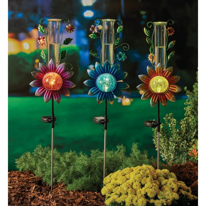 Gerson Spring GIL Flower Solar Stake Light Assorted (Pack of 6)