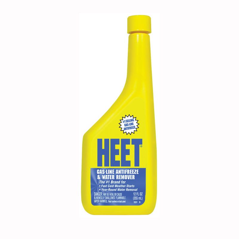 Heet 28201 Gas Line Anti-Freeze and Water Remover, 12 oz Bottle Pale Yellow