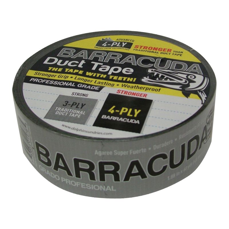 Blue Dolphin TP DUCT BARA BLK Duct Tape, 60 yd L, 1.88 in W, Black/Silver Black/Silver