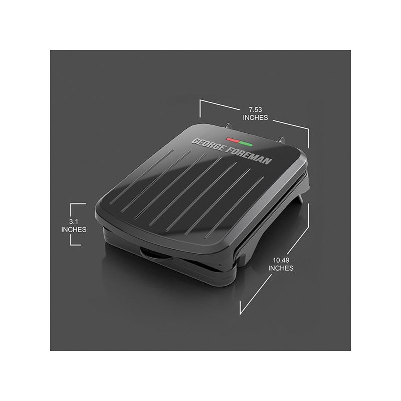 George Foreman GR10B 2-Serving Classic Plate Electric Indoor Grill and  Panini Press, Black