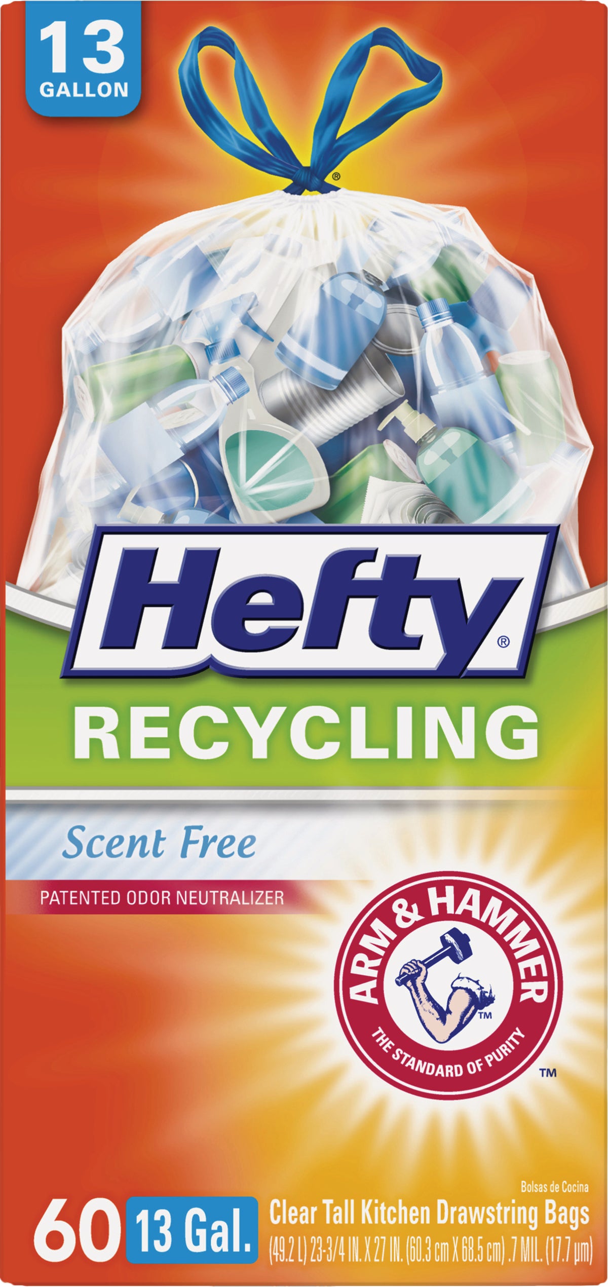 Hefty Recycle Bag 13 Gal., Clear