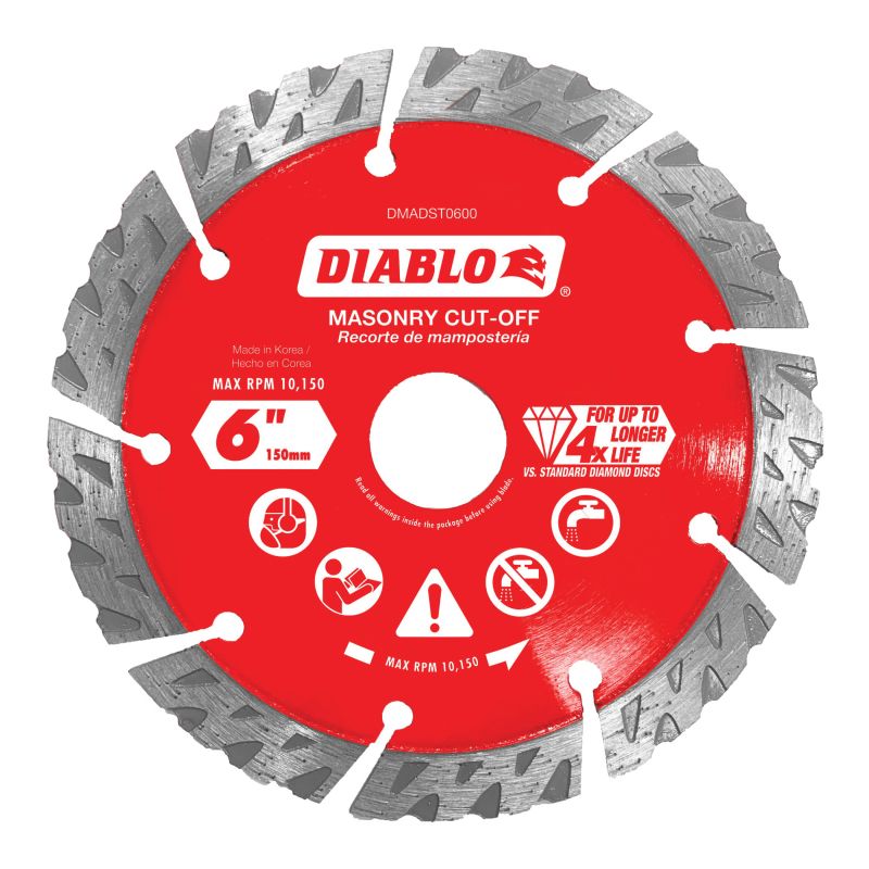 Diablo DMADST0600 Saw Blade, 6 in Dia, Segmented Rim, 1/PK