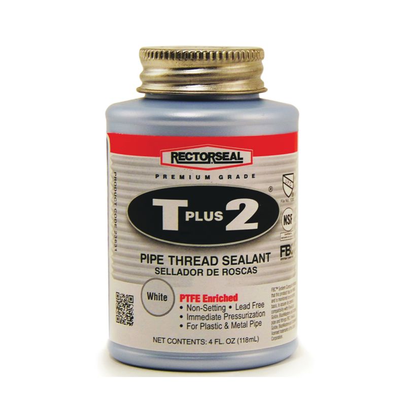 Rectorseal T Plus 2 Series 23631 Thread Sealant, 0.25 pt, Can, Paste, White White