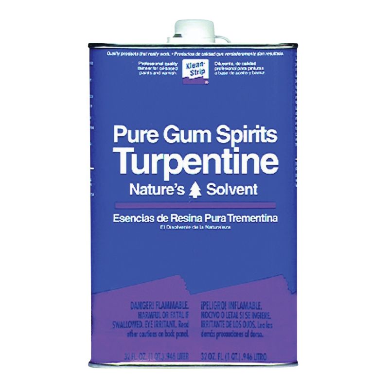 Klean Strip QGT69 Gum Spirit Thinner, Liquid, Pine, Clear, 1 qt Clear
