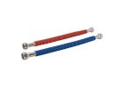 Ez-Flo WaterFlex Series 0437124 Corrugated Flexible Water Heater Connector, 3/4 in, FIP, Stainless Steel, 24 in L Blue/Red
