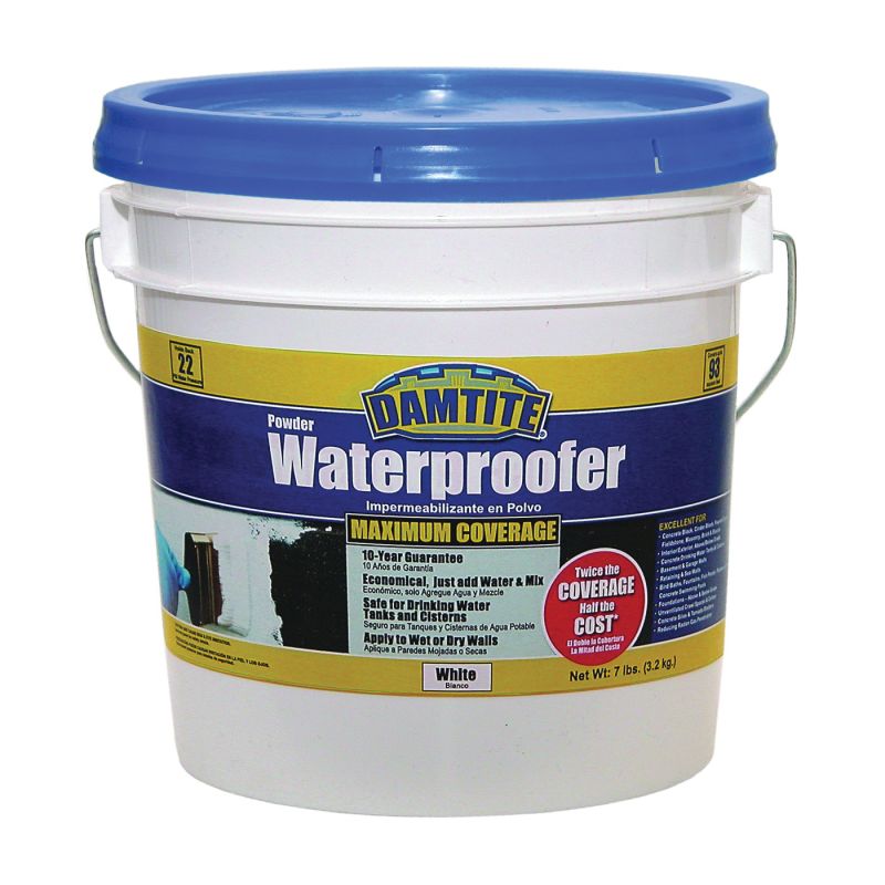 Damtite 01071 Powder Waterproofer, White, Powder, 7 lb Pail White