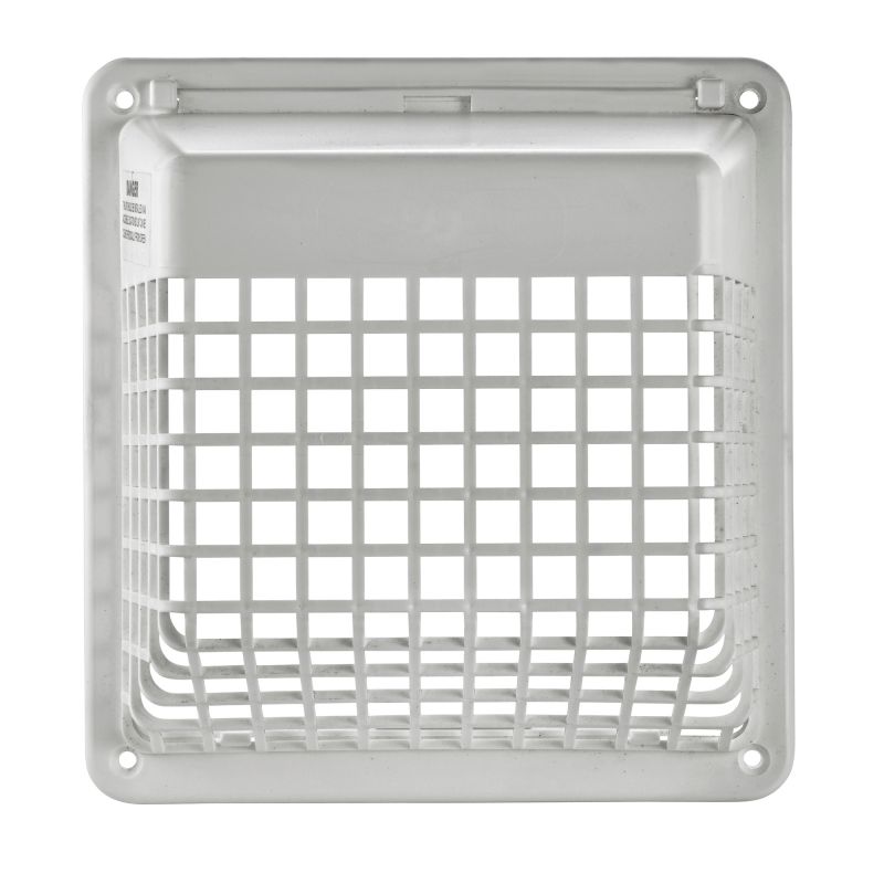 Lambro 1491WG Vent Guard, Universal, Plastic, White, For: 3 in, 4 in Hoods, Louvered Vents White