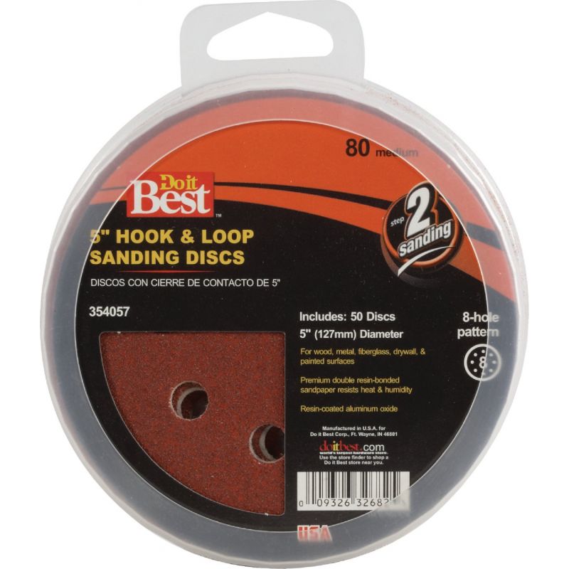 Do it Best 5 In. 8-Hole Hook &amp; Loop Vented Sanding Disc